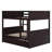 Solid Wood Bunk Bed for Family and Guest Bedrooms, Wood-Tone Brown Full Over Full Build with Twin Trundle