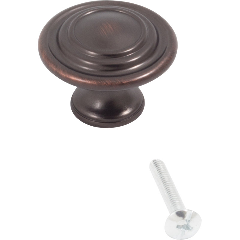 Poignée champignon Charlotte de 1 3/8 po de diamètre, Bronze vintage