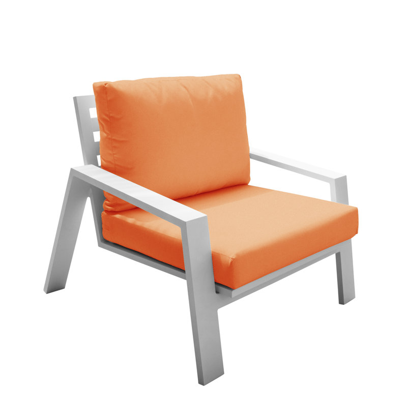 Mykonos Powder Coated Aluminum Outdoor Lounge Chair, Canvas Tuscan Sunbrella® Canvas