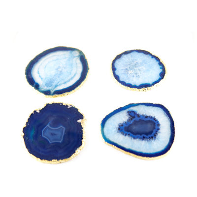 Sous-verres en agate bleue