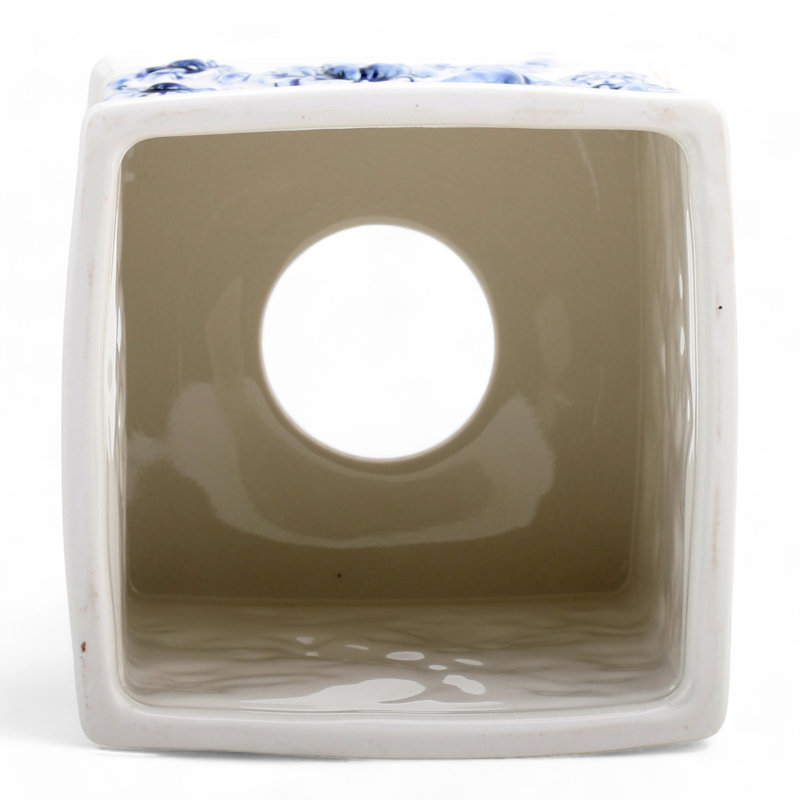 Tissue Box Cover, Blue/White