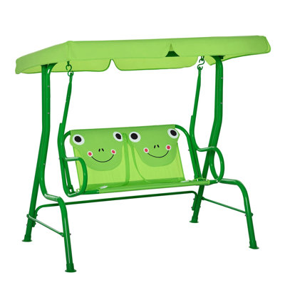 Patio Swing Chair, Adjustable Canopy Swing With Safety Belt, Patio Garden Poolside Balcony Outdoor Play
