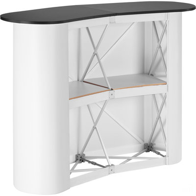Table portative de style podium portatif, 51,18 po x 18,31 po x 37,4 po, avec étalage de foire avec support, table de bar escamotable pliable avec support de rangement, sac de transport
