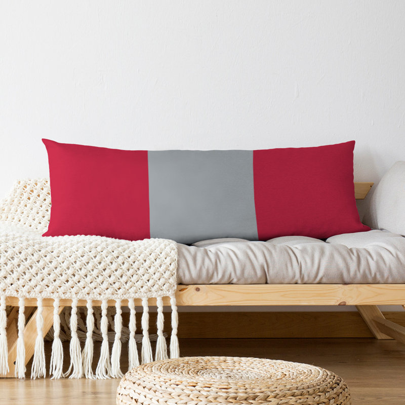 Stripes Medium Polyester/Polyfill Body Pillow, Red and Silver, Atlanta Throwback Football