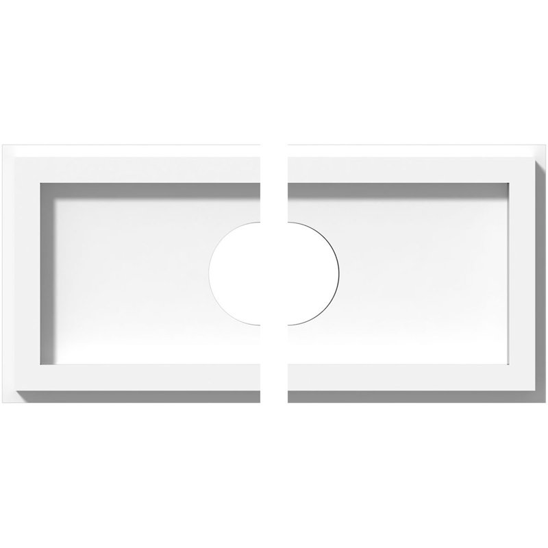 Médaillon de plafond rectangulaire rectangulaire en PVC de qualité architecturale, H 1 po x l 10 po x P 5 po