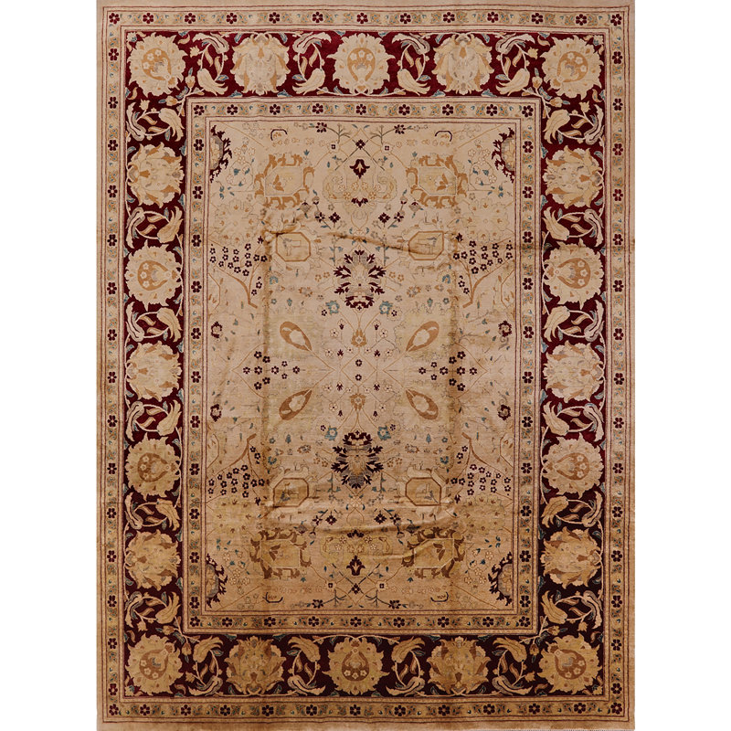 Tapis oriental beige / rouge Lee, Rectangle 4 pi x 6 pi