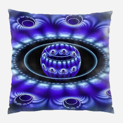 Fractal Microsuede Reversible Throw Pillow