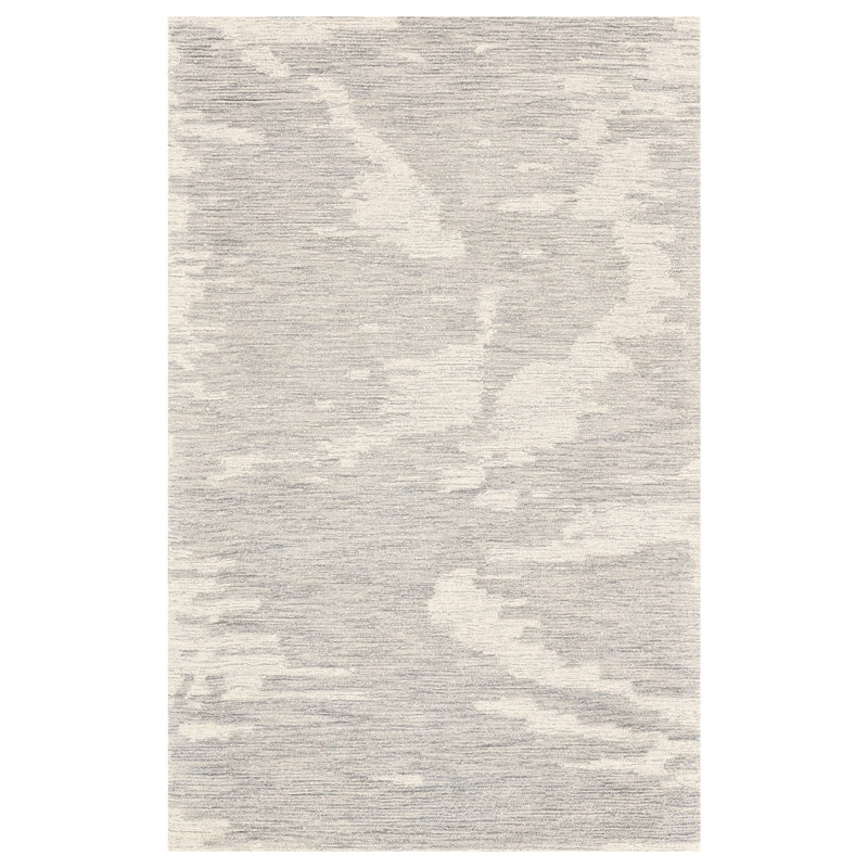 Niquan Abstract Ivory Hand-Hooked Area Rug, Rectangle 5' x 7'6"