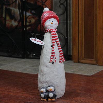 Décoration de Noël 17,5 "avec paillettes et bonhomme de neige