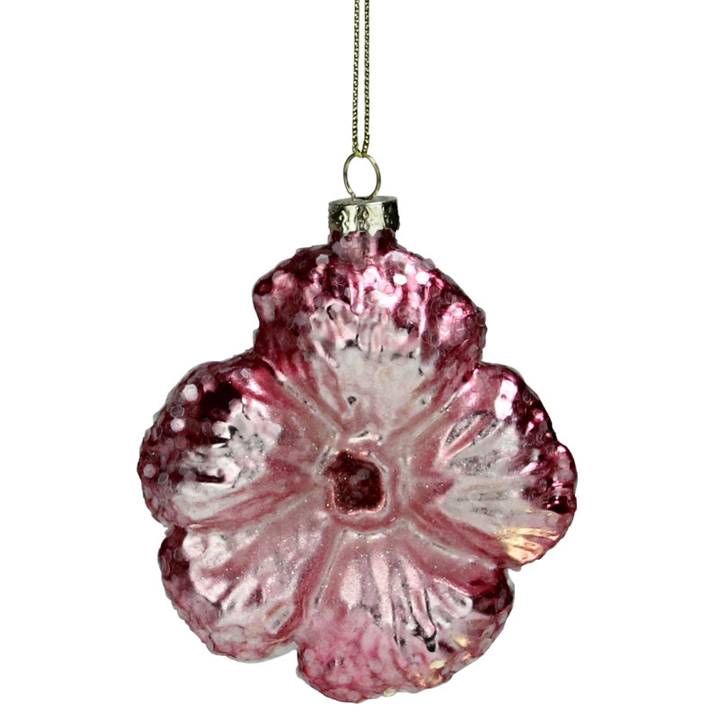 Ornement de Noël en verre 3,5 po, Rose clair
