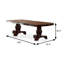 Table de salle à manger traditionnelle 108 po avec 2 feuilles, cerisier brun