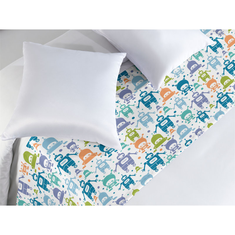 Multicolore Ambesonne Robot Bed Runner, Très grand lit