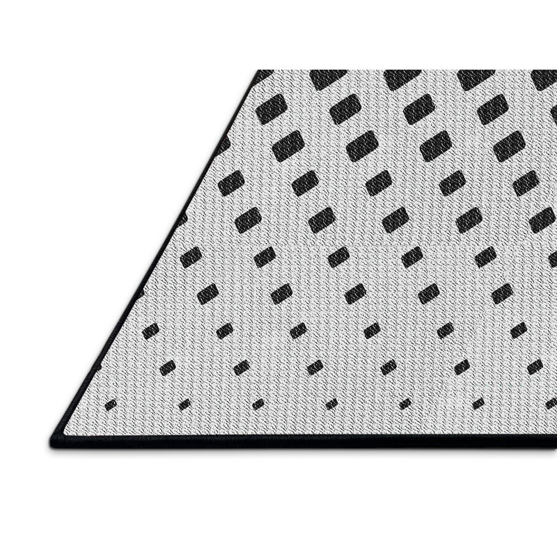 Tapis noir/gris à motifs, Rectangle 4 pi x 6 pi