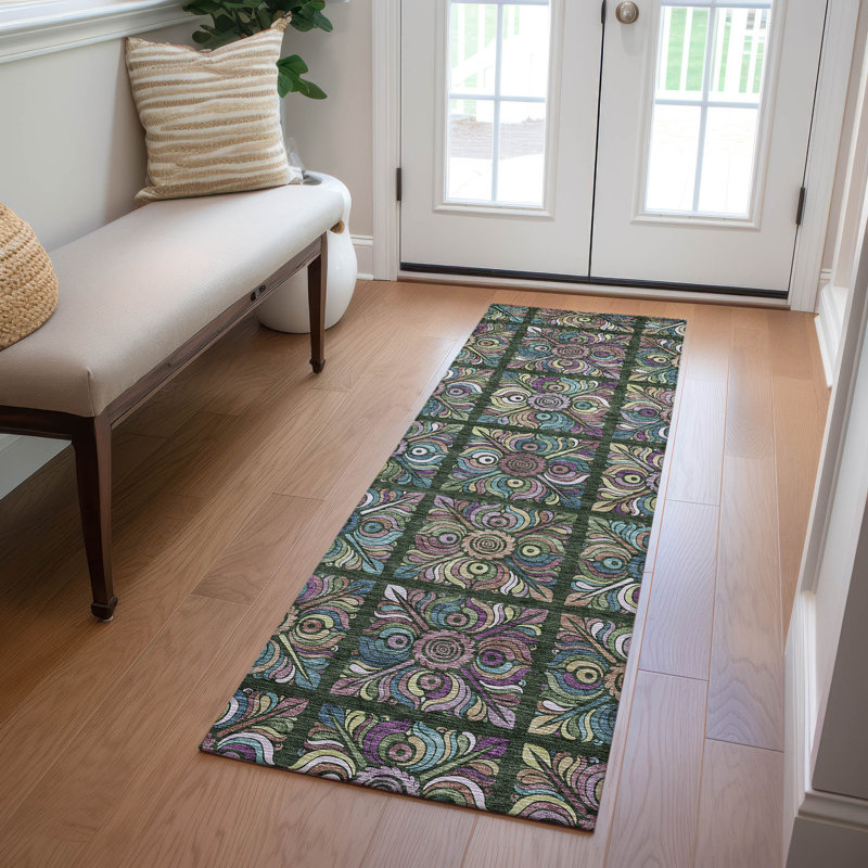  Tapis d'intérieur / extérieur lavables à la machine Malék, Tapis de couloir 2 pi 3 po x 7 pi 6 po