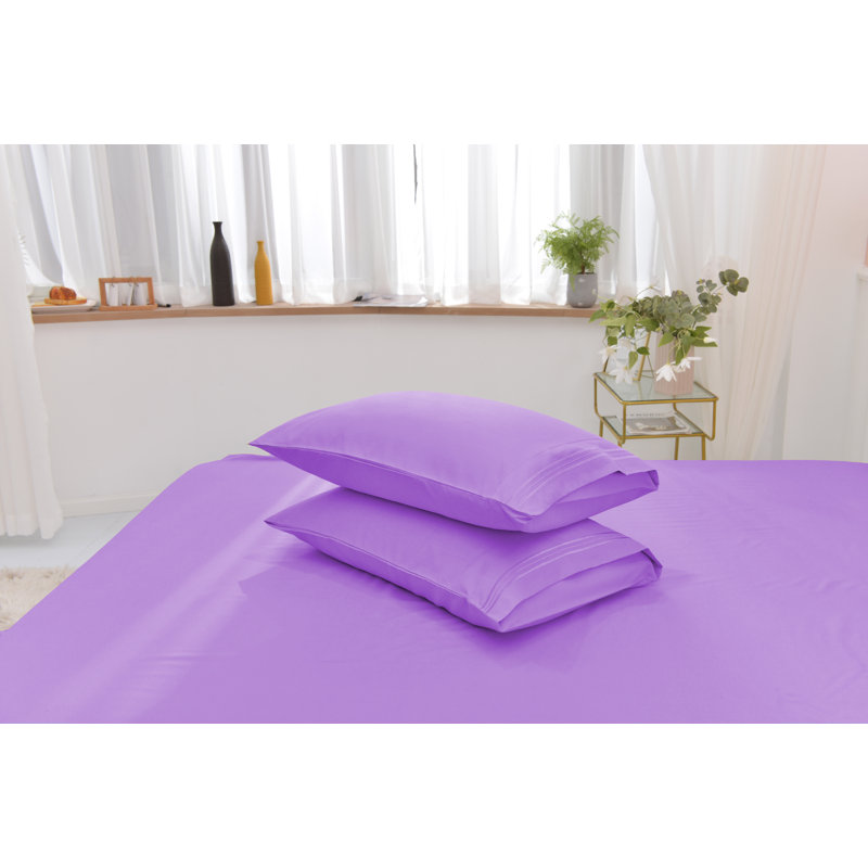 Ensemble de literie en rayonne de bambou, Lavande, Ensemble de draps pour lit simple TG + un drap-hou