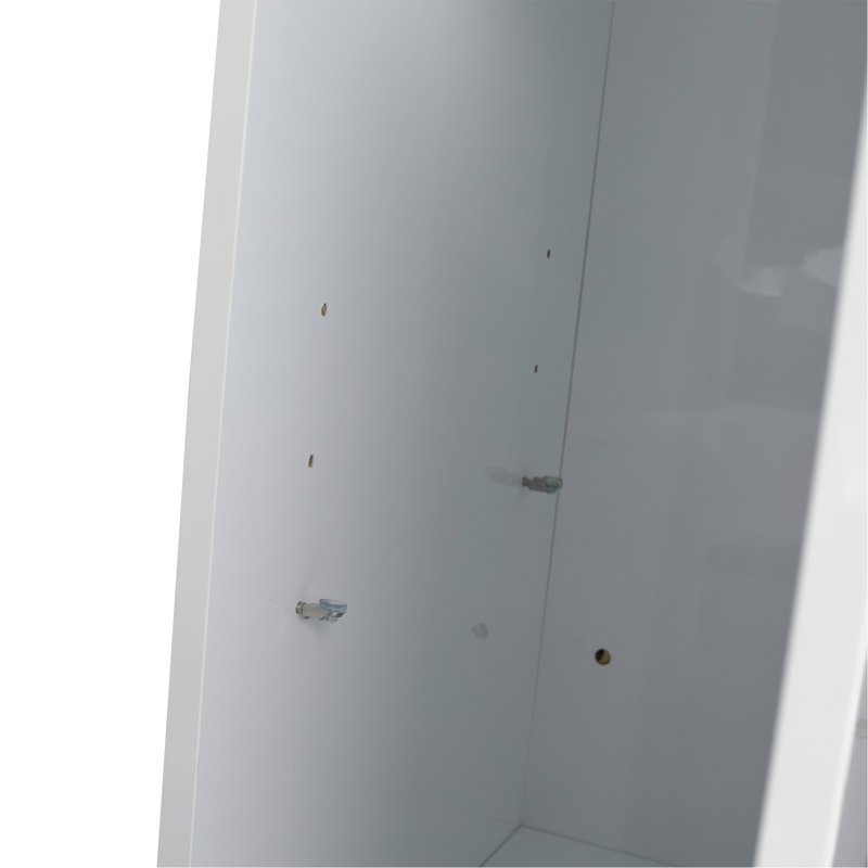 Armoire de rangement de salle de bain autoportante 36 po, portes à fermeture douce, blanc brillant, contreplaqué, emballage Kd, combinaison 12 po X3 (convient pour la salle de bain, la cuisine, la salle d'étude, la chambre à coucher, etc.)