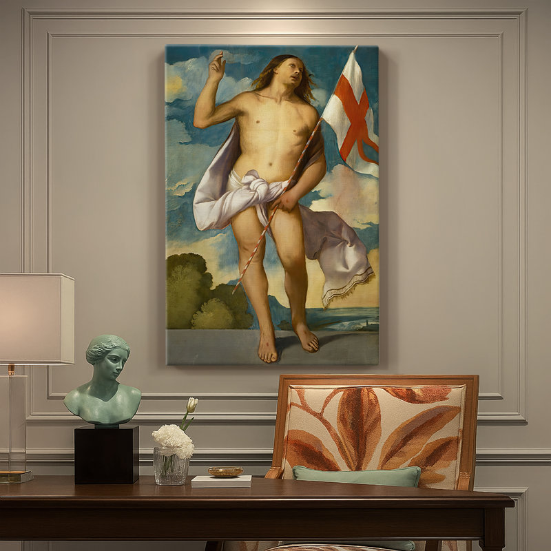 Le Christ ressuscité - galerie tendue sur toile par Titian, 18 x 27