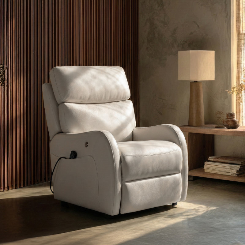 33'' Oversized Power Lift Recliner Chair With Heat & Massage – Dual Motor Electric Lift Assist, Super Soft Padding, Beige