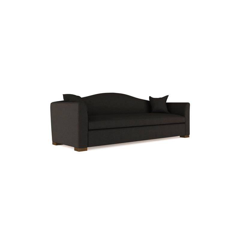 Horatio Camelback Taper Curved-Arm Sofa, 33" H x 96" W x 36" D, Weathered, Plush Velvet Blush
