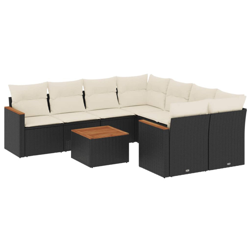 Ensemble de canapé de jardin Vidaxl, Blanc, Noir