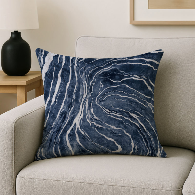 Coussin décoratif intérieur et extérieur Modern, Gris abstrait 213, Carré 18 po