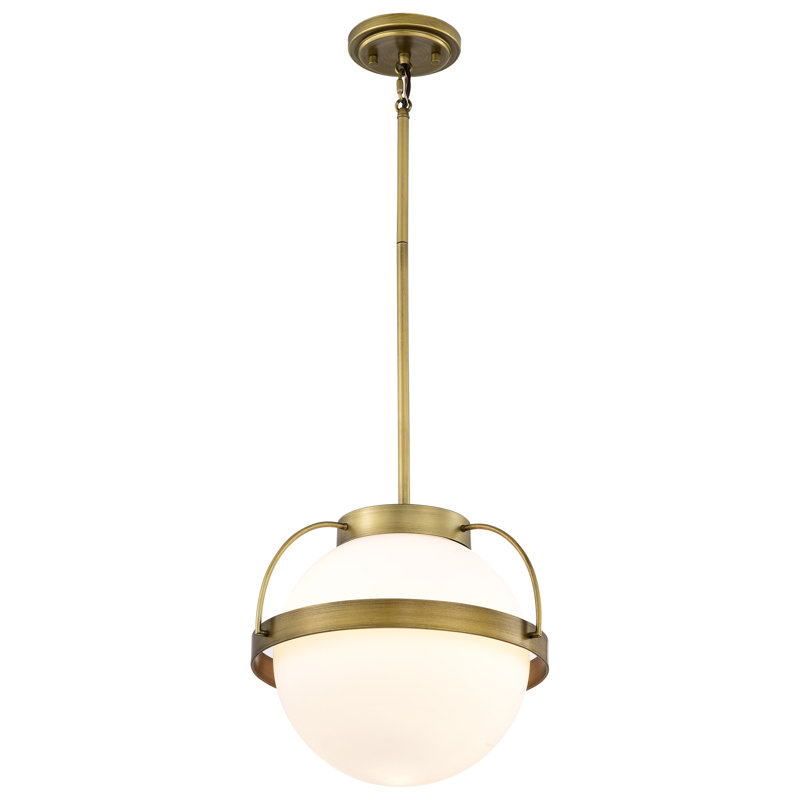 Luminaire suspendu sphère 1 lumière Whit, H 51,6 po x l 13 po x P 13 po, Laiton naturel