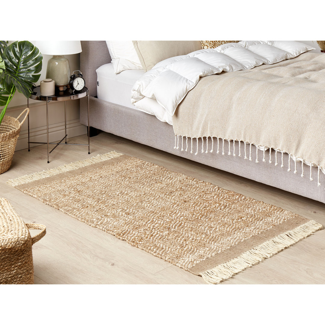 Handgefertigter Teppich Abana in Beige