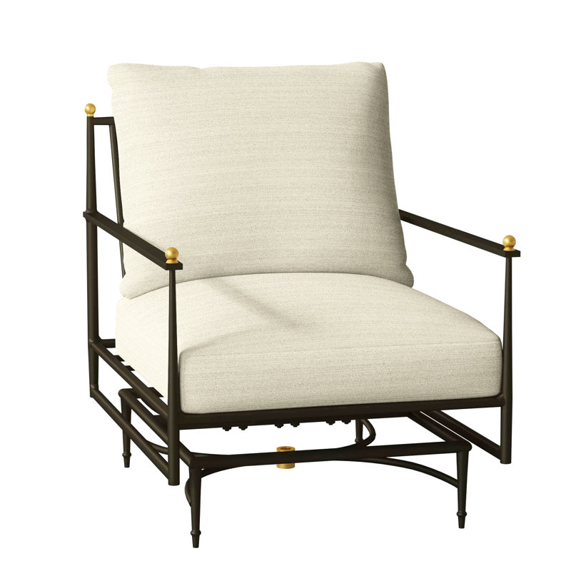Roma Patio Armchair with Cushions, No Welt, Linen Chambray, Standard Plus