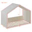 Lits à baldaquin simples modernes, cadre en bois aggloméré rose, plateforme de chambre compacte