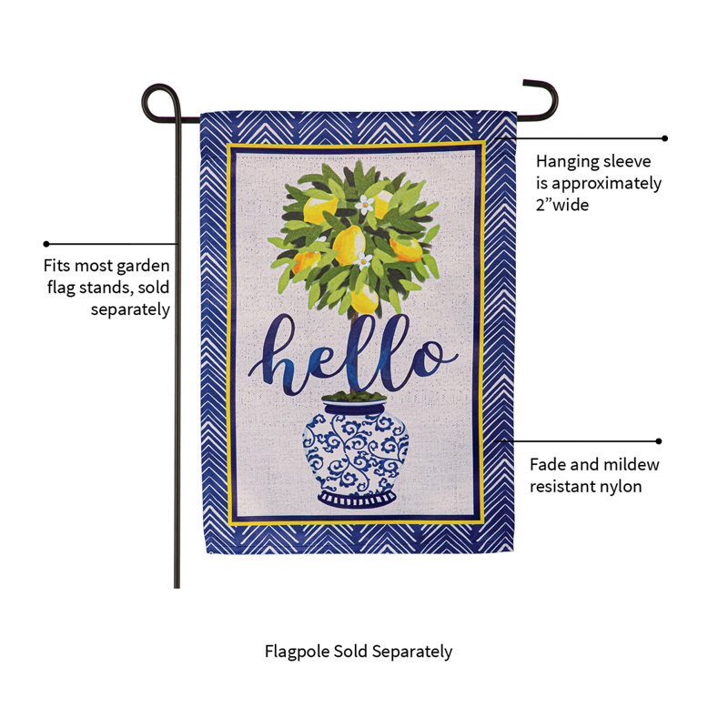 Drapeau de jardin Hello Lemon Tree