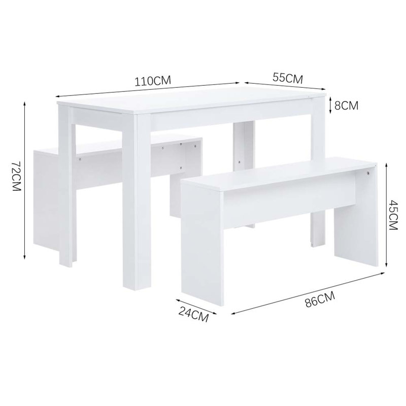 Emara 4 - Person Dining Set, White