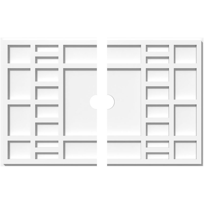 Médaillon de plafond contemporain en PVC de qualité architecturale Beaux, H 1 po x l 26 po x P 17,375 po