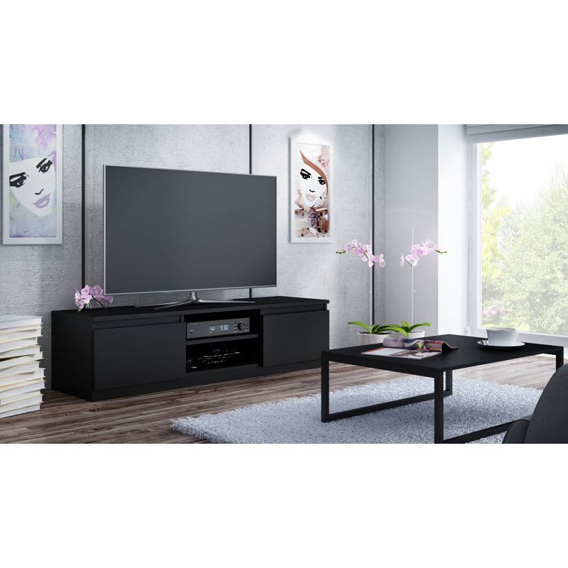 Delancey TV Stand, 36" H x 140" W x 40" D, Black