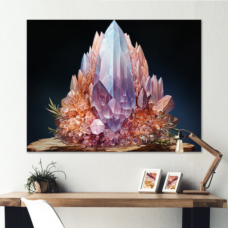 Pierre de lune mauve spirituelle mauve sur toile, H 12 po x l 20 po x P 1 po, Toile tendue