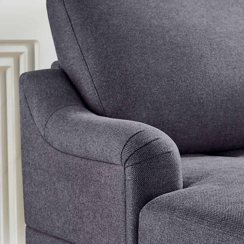 Chaise longue rembourrée l 38,58 po Garit, Gris