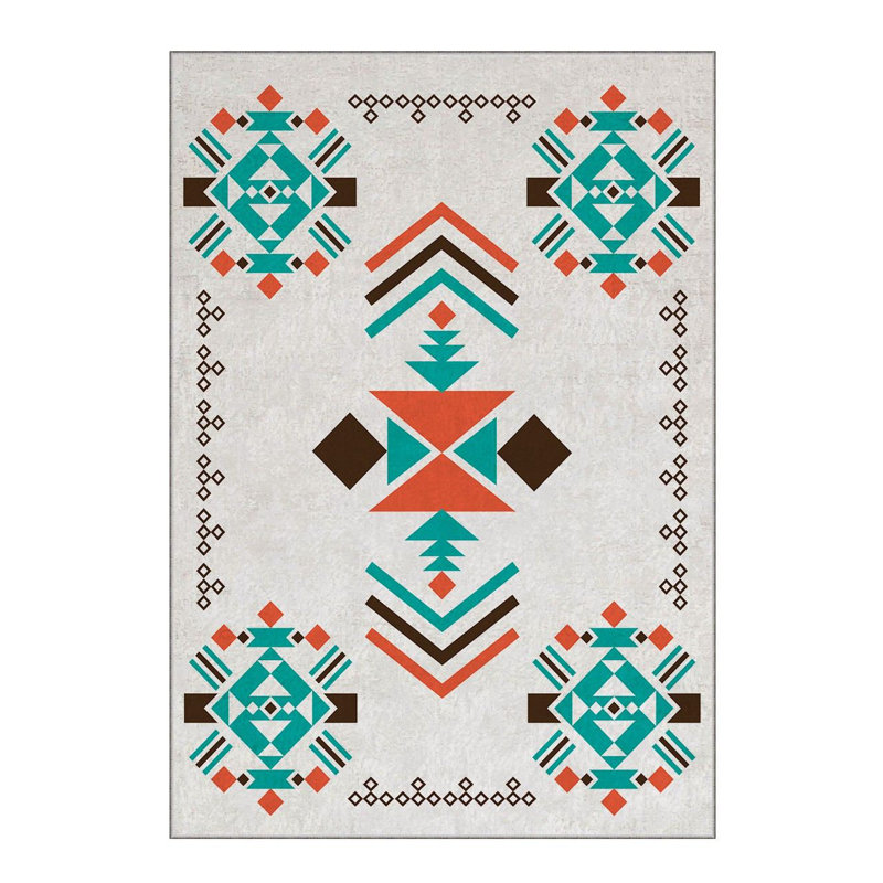 Stylish Woven Area Rug, 4.6 x 7.2 Feet, 100% Polyester, 740 g/m² | Non-Slip Felt Dot Underside, Easy to Clean, Machine Washable at 86°F | Perfect for Living Room, Bedroom, and Dining Areas, Durable & Elegant Design