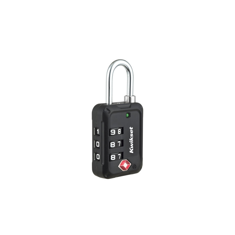 Serrure à bagages Kwikset TSA, 3 chiffres, corps 1-3 / 16 po, paquet de 1, argent, Silver