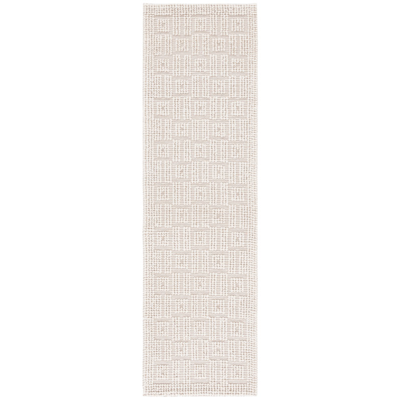 Tapis géométrique en laine tissé à la main Tayyar, Tapis de couloir 2 pi 3 po x 8 pi