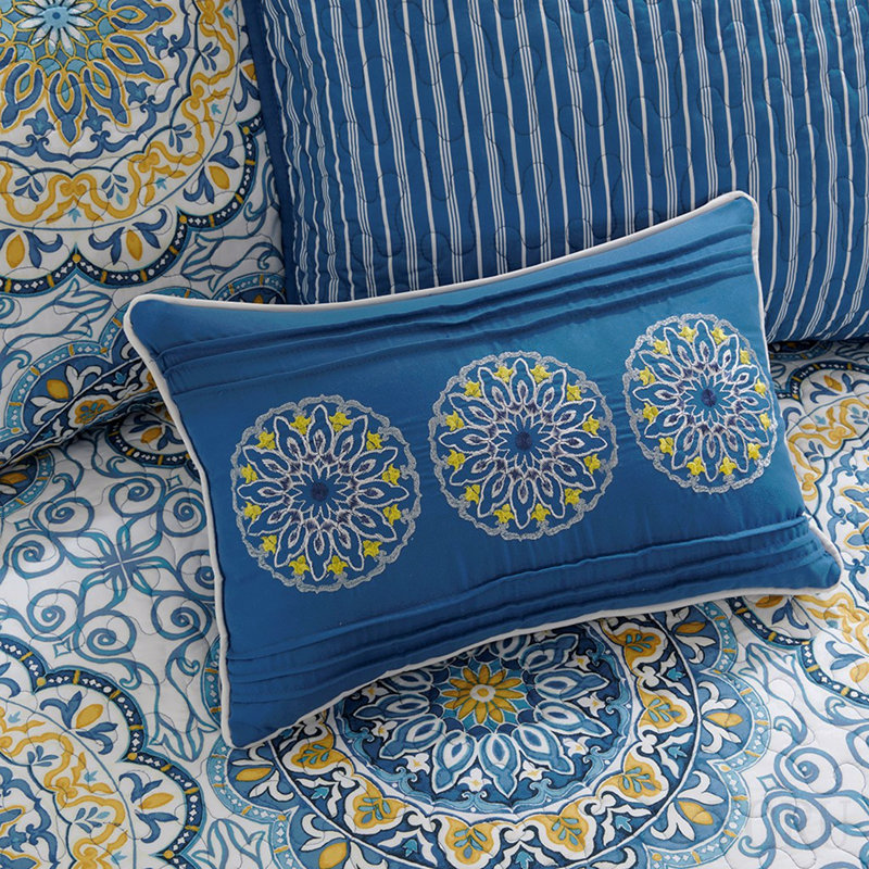 6 Piece Reversible Daybed Cover Set Blue Daybed