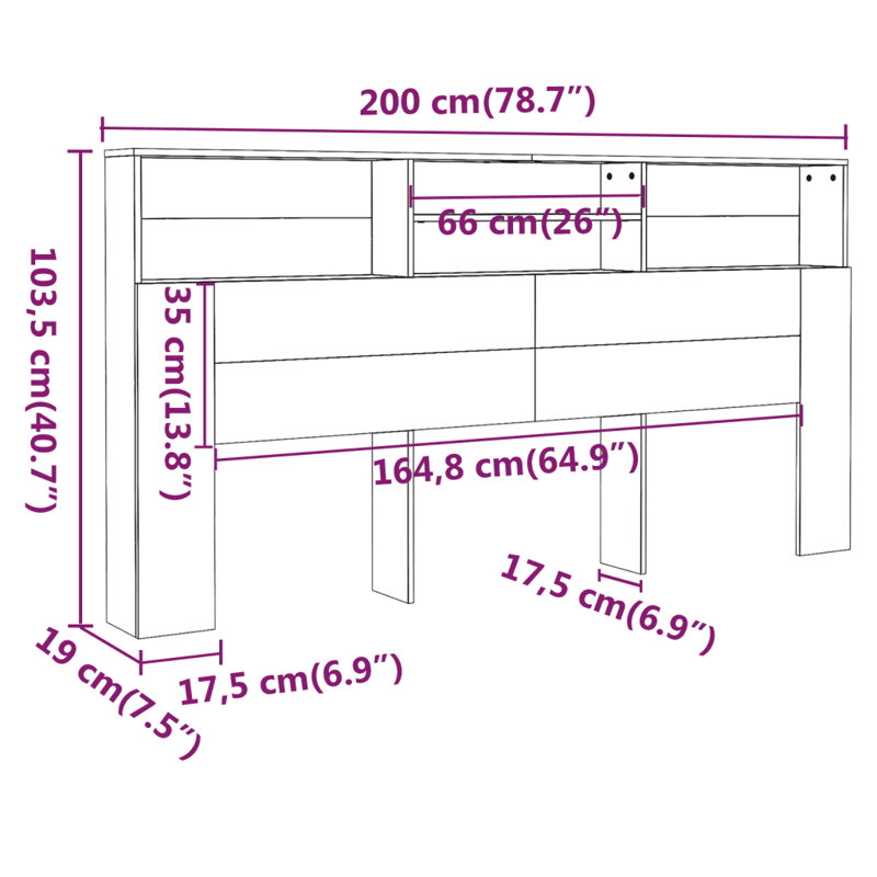 Melchor Headboard, Concrete Grey, 103.5" H x 200" W x 19" D