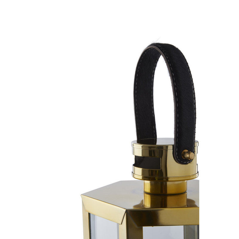 Francesca Tabletop Lantern, Gold, 50 cm H x 19 cm W x 19 cm D