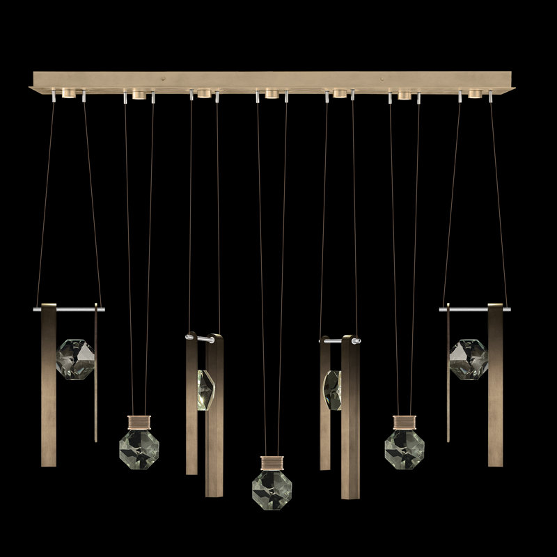 Luminaire suspendu linéaire l 60 "avec charme Aria 1,3, Bronze ombré doux