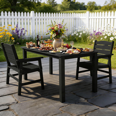 Ensembles de salle à manger d'extérieur toutes saisons 3 pièces avec trou pour parasol et structure en aluminium pour l'extérieur cour arrière / porche / terrasse, 1 table 2 chaises