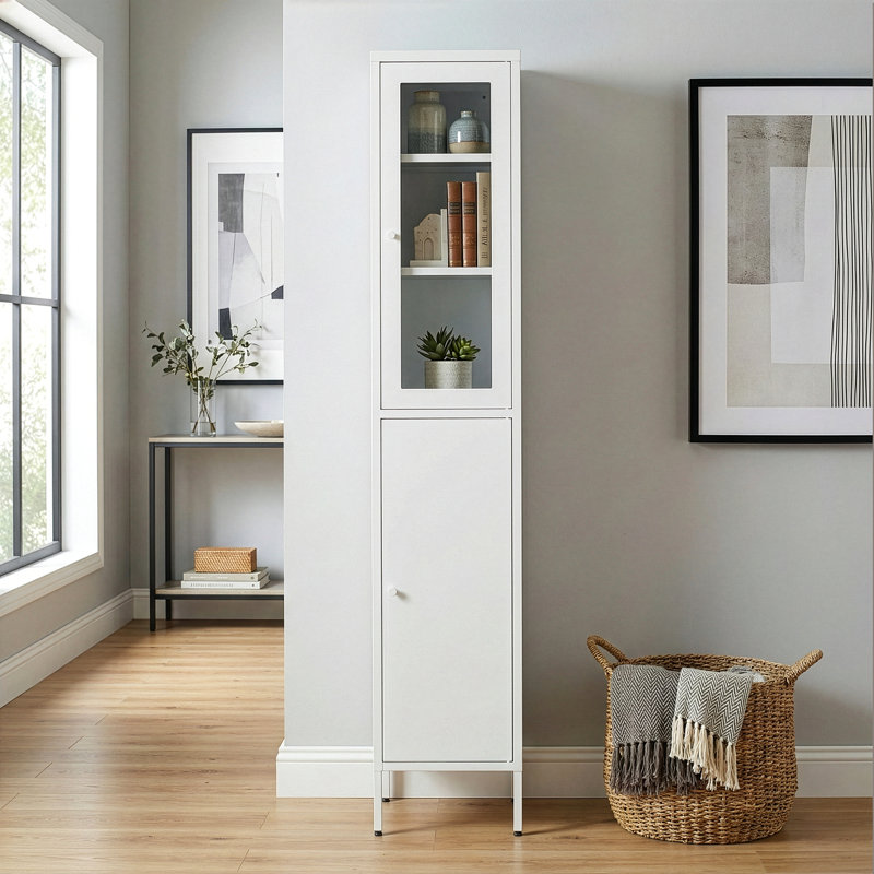 Decimus 13.75'' Wide 6 - Shelf Storage Cabinet, White