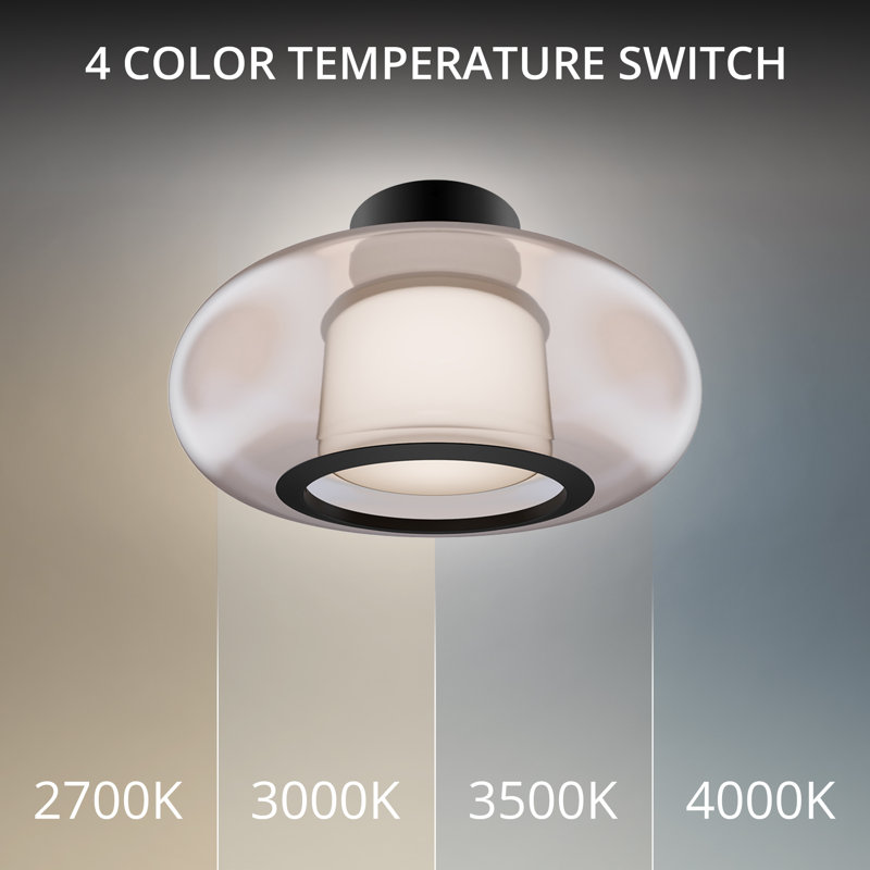 Doma Dimmable LED Semi-Flush Mount With Built in Color Temperature Adjustability Switch From 2700K/3000K/3500K/4000K, 3000K