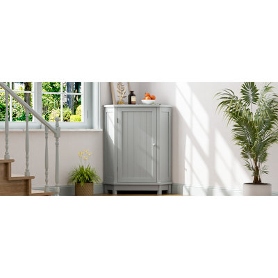 Armoire de rangement en coin moderne de style moderne avec tablettes réglables pour le salon et le vestibule. - Étagères de salle de bain spacieuses. Durabilité