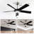 52" Modern Dimmable Ceiling Fan With Light And 6-Speed Remote Control, Reversible Dc Motor