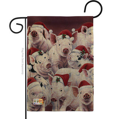 Double Sided 18.5'' H x 13'' W Polyester Christmas Garden Flag