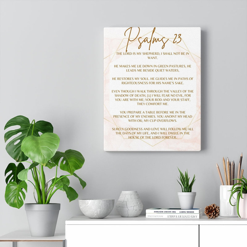 The Lord Is My Shepherd Psalms 23 - Wrapped Canvas Print, 76cm H x 61cm W