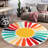 Cute Machine Washable Rugs Sunburst Area Rug Modern Non-Slip Rugs for Bedrooms Colorful Soft Carpet for Kids Boys Girls Dorm Nursery Reading Corner-1233991737